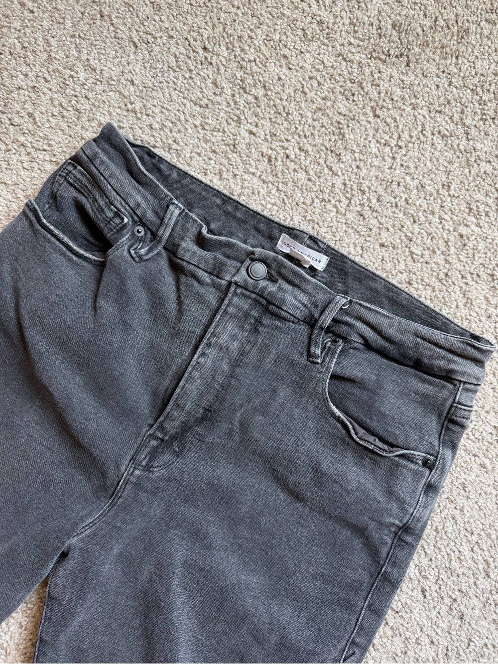 Good American Women's Distressed Hem Skinny Jeans